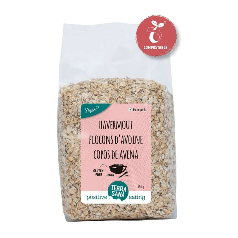TERRA SANA - БИО БЕЗГЛУТЕНОВИ ОВЕСЕНИ ЯДКИ - 450 г