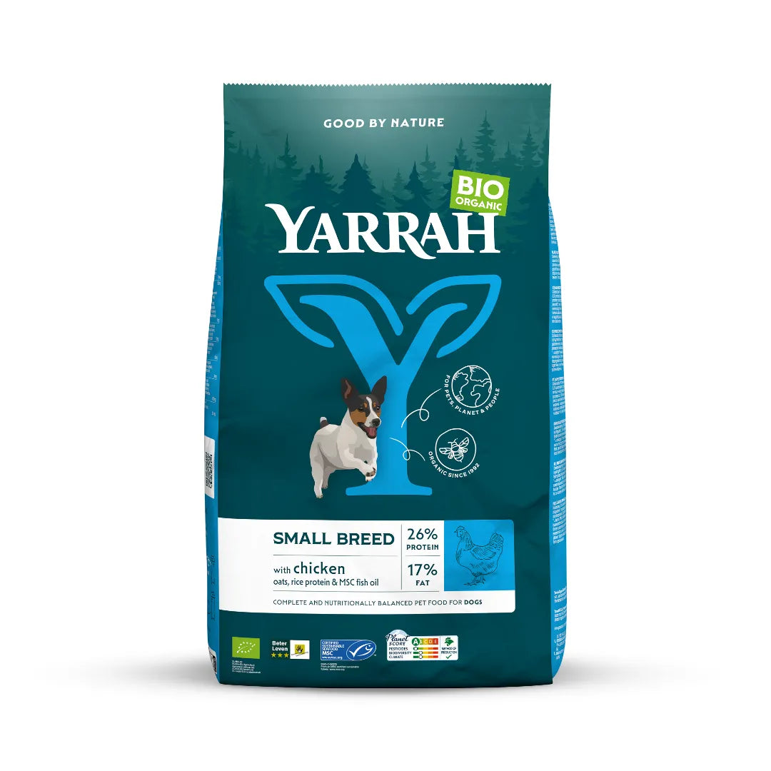 YARRAH - БИО КУЧЕШКА ХРАНА СУХА ЗА МАЛКИ ПОРОДИ ПИЛЕ ADULT & PUPPY - 5 кг