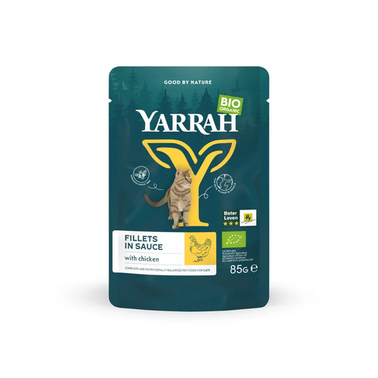 YARRAH - БИО КОТЕШКА ХРАНА POUCH ПИЛЕШКО В СОС - 85 г