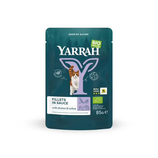 YARRAH - БИО КОТЕШКА ХРАНА POUCH ПУЕШКО В СОС - 85 г