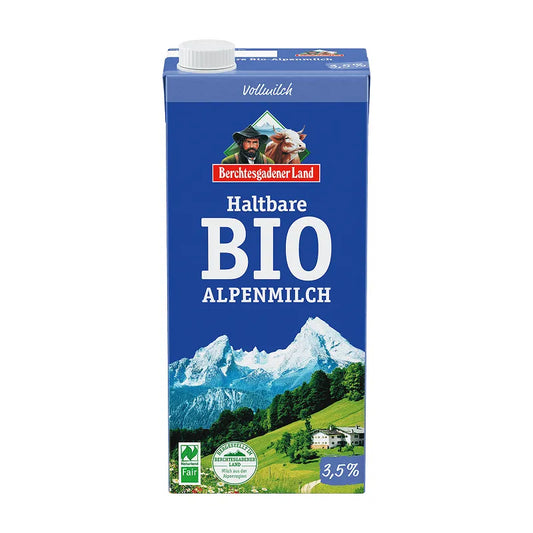 BERCHTESGADENER - 	БИО МЛЯКО АЛПИЙСКО С ДЪЛЪГ ЖИВОТ UHT - 3.5% - 1 л