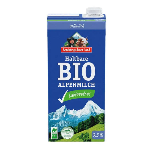 BERCHTESGADENER - 	БИО МЛЯКО АЛПИЙСКО С ДЪЛЪГ ЖИВОТ UHT БЕЗ ЛАКТОЗА - 3.5% - 1 л