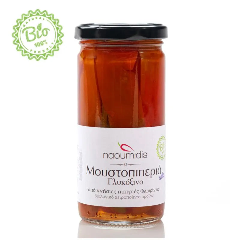 PIPERIES FLORINIS - БИО ПЕЧЕНИ ЧУШКИ НАРЯЗАНИ "МУСТОПИПЕРИЯ" - 260 г